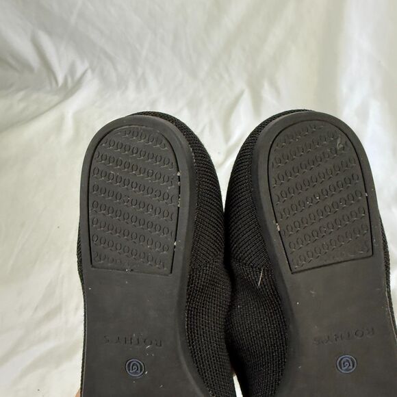 Rothys The Point Black Ballet Flats Womens Sz 9 Pointed Toe Knit Slip On Shoes - Picture 5 of 8